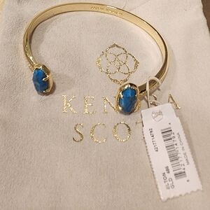 Kendra Scott NWT Elton Bracelet 14k Gold Plated With Bronze Veined Turquoise